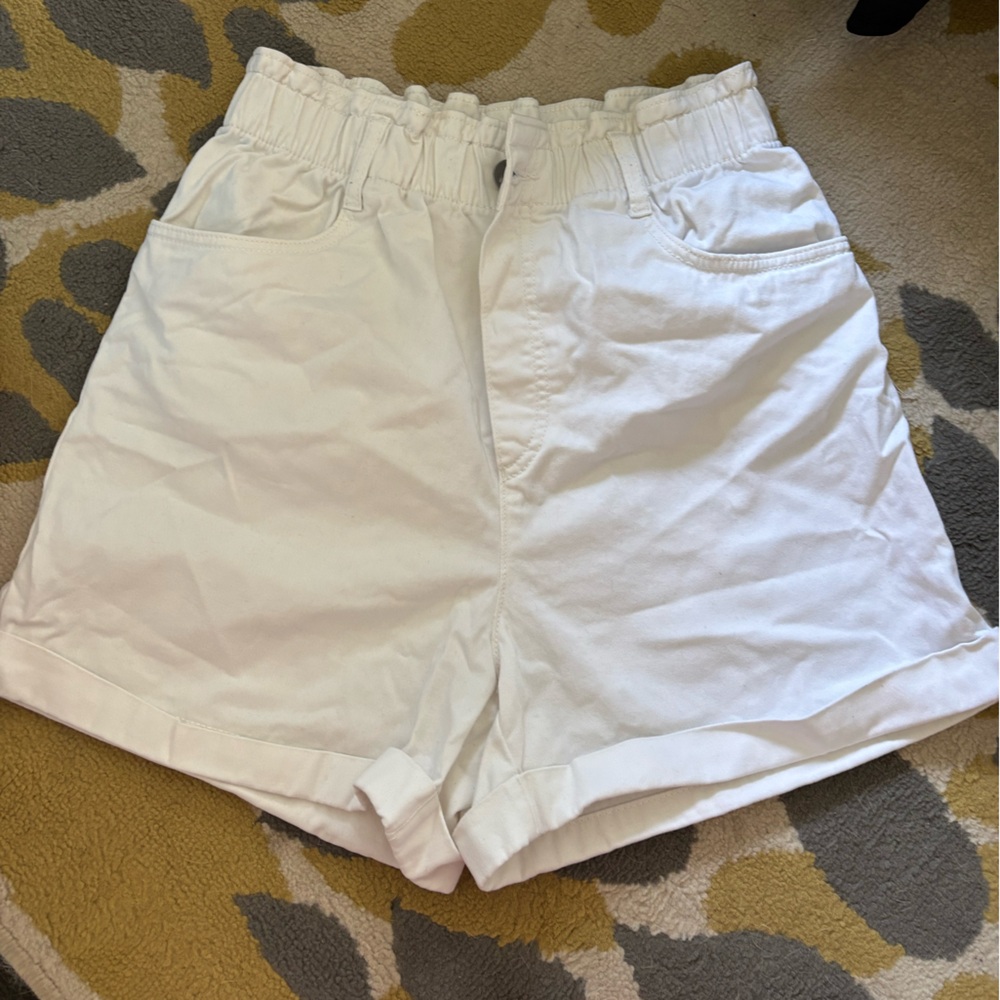 H&M High Waist White Shorts